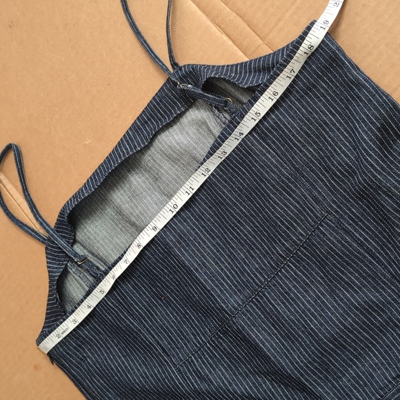 Anthropologie Navy Pinstripe Mini Dress Skort - Picture 7 of 9